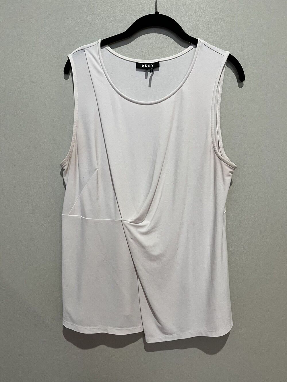 DNKY White Asymetrical Gathering at Waist - Off White - Large
